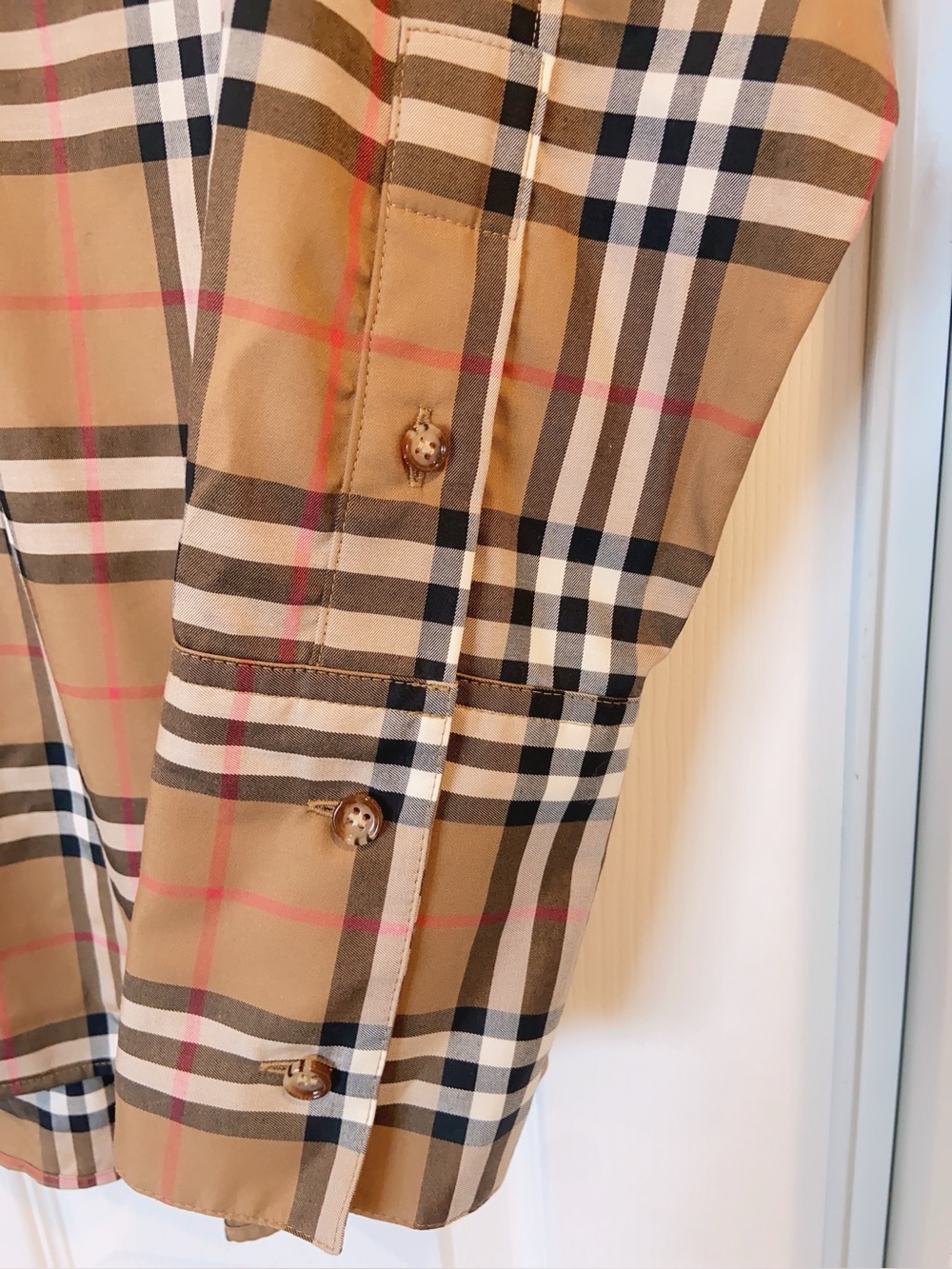 NWT Burberry Ivery Classic Check Plaid Cotton Shirt Size US4 - Picture 10 of 10